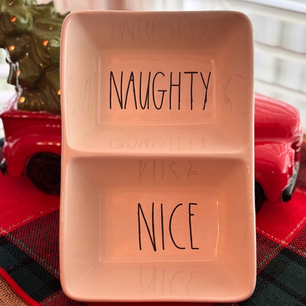 Rae Dunn “Naughty Nice” Divided Serving Dish